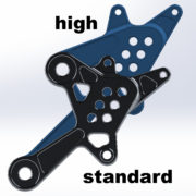 Evol Tech EX400 Footpeg placement comparison